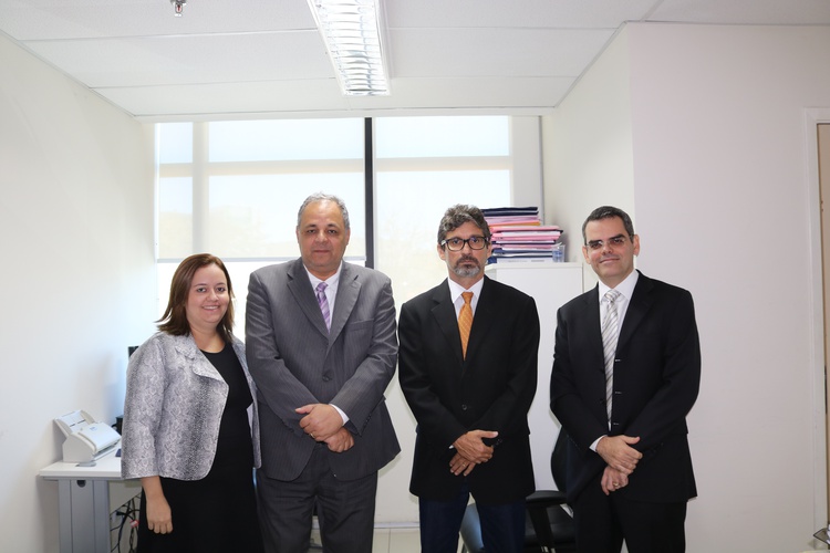 Delegados Roberto Carlos, Guilherme Ferraz, Delegada Vanda e o Juiz Luiz Mora.