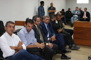 Sindicalistas na audiência de conciliação no TJ/PI (Foto: Pauta Judicial/Telsirio Alencar)