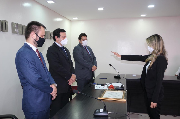 Advogado Lucas Ribeiro, presidente Celso Barros e o Marcus Nogueira da Comissão da Prerrogativas.