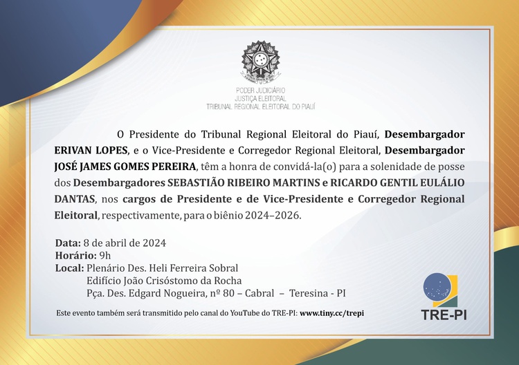Desembargadores Sebastião Martins e Ricardo gentil assumem o TRE/PI
