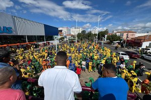 Manifestação na avenida Frei Serafim em Teresina. (Foto: Reprodução)