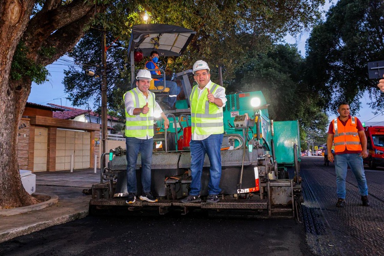 Governador Rafael Fonteles vistoria obras do Programa Mais Asfalto na zona leste de Teresina